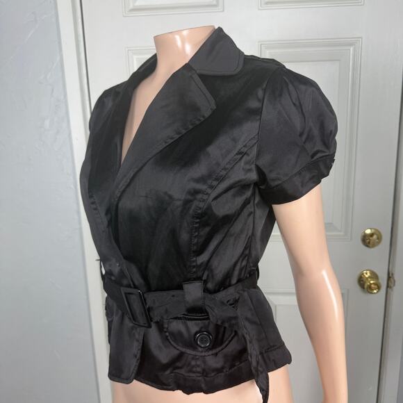 Vintage y2K Ashley International Shirt Top Jacket M Satin Button Coat X3-7 - Picture 2 of 6